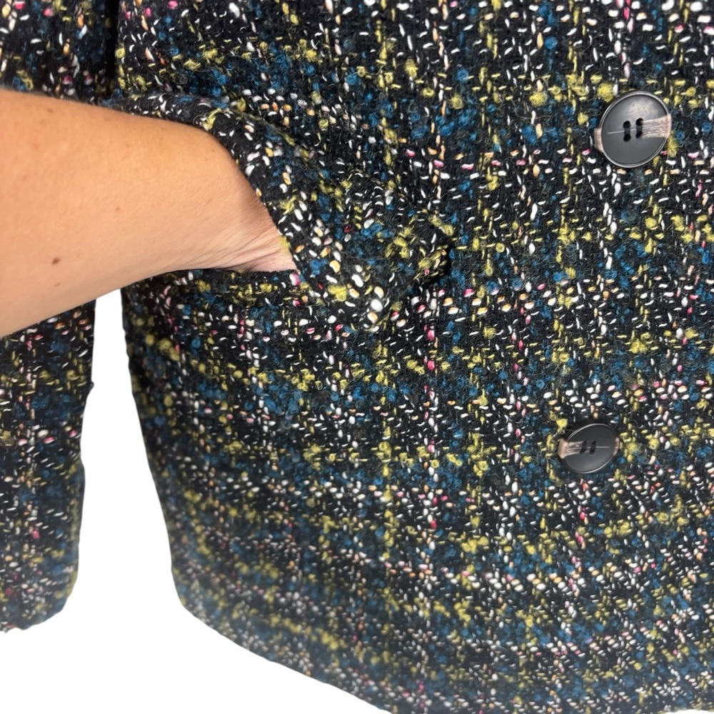Driftwood Herringbone Tweed Wool Multi Mixed Print Double Blazer NEW Size XL - Picture 7 of 11